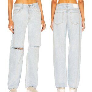 GRLFRND Women's Bella Low Rise Boyfriend in Echo Park Blue White